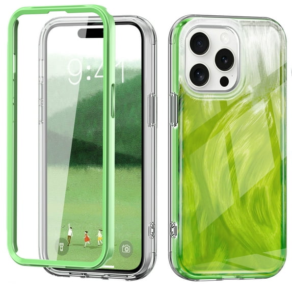 ShellTech Compatible for iPhone 14 Pro Max Case Built with Screen Protector, Lightweight and Stylish Full Body Shockproof Protective Rugged TPU Case for Apple iPhone 14 Pro Max 6.7 inch,Green