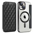 thumbnail image 1 of ShellTech Compatible with iPhone 15 6.1" Wallet Case, Magnetic Case with RFID Blocking Credit Card Holder, Personalized Leather Textured Flip Phone Casefor iPhone 15,Black, 1 of 11