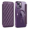 thumbnail image 1 of ShellTech Compatible with iPhone 15 6.1" Wallet Case, Magnetic Case with RFID Blocking Credit Card Holder, Personalized Leather Textured Flip Phone Casefor iPhone 15,Purple, 1 of 11