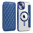 thumbnail image 1 of ShellTech Compatible with iPhone 15 Plus 6.7" Wallet Case, Magnetic Case with RFID Blocking Credit Card Holder, Personalized Leather Textured Flip Phone Casefor iPhone 15 Plus,Royalblue, 1 of 9