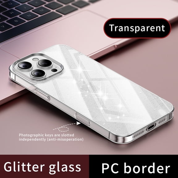 ShellTech Compatible with iPhone 15 Pro Max Case, Slim Fit Hybrid Glitter Bling Sparkly Case for Women Shockproof Protective Flexible Bumper Cover for iPhone 15 Pro Max,Clear