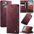 thumbnail image 1 of ShellTech Compatible with iPhone 16 Plus Soft TPU PU Leather Case Flip Magnetic Stand Flip Protective Cover Leather Wallet Case with ID & Credit Card Slots Holder Case,Red, 1 of 12