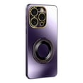 thumbnail image 1 of ShellTech Compatible with iPhone 16 Pro Hard PC Case, TPU Anti-Drop Frame, Shock Absorbing, with Metal Ring Holder, Suitable for Products with Magnetic Suction,Darkpurple, 1 of 10