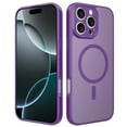 thumbnail image 1 of ShellTech Compatible with iPhone 16 Pro Magnetic Slim Case Full Camera Protection, Compatible with Magsafe, Drop Protection,Matte Back Bumper Phone Cover for Women Girls,Darkpurple, 1 of 6