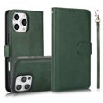 thumbnail image 1 of ShellTech Compatible with iPhone 16 Pro Wallet Case, [RFID Blocking] 3 Card Holder Stand with Credit Card Slot PU Leather Magnetic Protective Flip Cover ,Green, 1 of 14