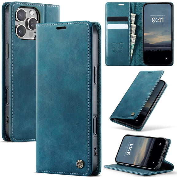 ShellTech Compatible with iPhone 16 Soft TPU PU Leather Case Flip Magnetic Stand Flip Protective Cover Leather Wallet Case with ID & Credit Card Slots Holder Case,Green