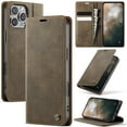 thumbnail image 1 of ShellTech Compatible with iPhone 16e Soft TPU PU Leather Case Flip Magnetic Stand Flip Protective Cover Leather Wallet Case with ID & Credit Card Slots Holder Case,Coffee, 1 of 12