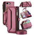 thumbnail image 1 of ShellTech Crossbody Wallet Women Men Case for iPhone 7 Plus /8 Plus,Magnetic Leather Flip Case RFID Blocking 10-Card Holder Zipper Bills Slot Cash Pocket Stand Cover with Shoulder Wrist Strap,Winered, 1 of 9