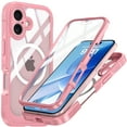 thumbnail image 1 of ShellTech Designed for iPhone 17 Magnetic PC+TPU Case Military Grade Rugged 360 Full Body Built in Screen Protector Heavy Duty Shockproof Compatible with MagSafe Clear Cover,Pink, 1 of 5