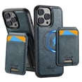 thumbnail image 1 of ShellTech Detachable Magnetic 2 in 1 Wallet Case for iPhone 12/12 Pro,Compatible with Mag-Safe Leather with Credit Card Holder Case Shockproof TPU Kickstand Cover ,Blue, 1 of 7