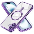 thumbnail image 1 of ShellTech Electroplated Case with Screen Protector for iPhone 16 Plus,Slim Soft Plating TPU Clear Case Compatible with MagSafe Full Camera Lens Protector Cover for iPhone 16 Plus,Purple, 1 of 4