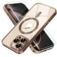 thumbnail image 1 of ShellTech Electroplated Case with Screen Protector for iPhone 16 Pro,Slim Soft Plating TPU Clear Case Compatible with MagSafe Full Camera Lens Protector Cover for iPhone 16 Pro,Titanium Gold, 1 of 5