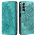 thumbnail image 1 of ShellTech Embossed Pattern Case for Samsung Galaxy A15 5G,Magnetic Leather Card Slots Wallet Case TPU Kickstand Flip Shockproof Cover,Green, 1 of 6