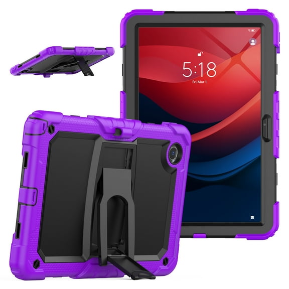 ShellTech Full Body Protection Case Lenovo Tab M11 TB330FU TB330XU ,Shockproof Case Built-in Screen Protection Case Heavy Duty Kickstand Cover with Shoulder Strap for Lenovo Tab M11 2024,Purple