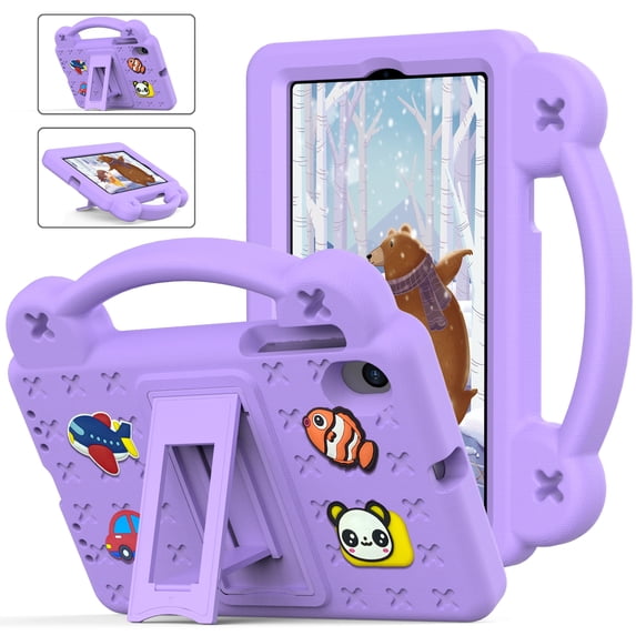 ShellTech Kids Case for Onn 7 inch Tablet Case (2024) Gen 4 Model:100135924,Kids Boy Girl EVA Case Shockproof Stand Handle Cover for Onn 7 inch Tablet 2024 Gen 4,Lightpurple