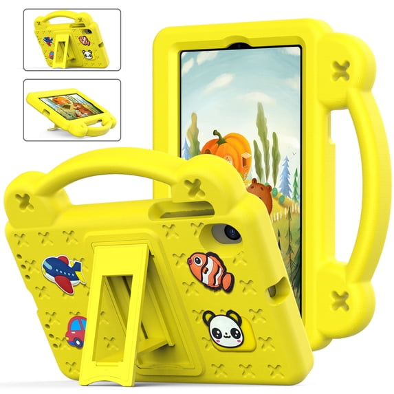 ShellTech Kids Case for Onn 7 inch Tablet Case (2024) Gen 4 Model:100135924,Kids Boy Girl EVA Case Shockproof Stand Handle Cover for Onn 7 inch Tablet 2024 Gen 4,Yellow