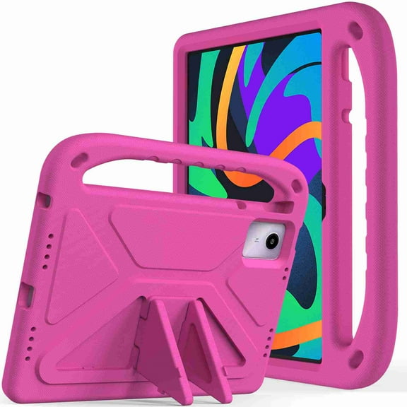 ShellTech Kids Case for Lenovo Tab M11 11inch TB330FU TB330XU, Shockproof EVA Case Kickstand Handle Cover for Lenovo Tab M11 2024,Rose