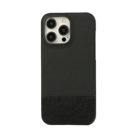 ShellTech Leather Cover for iPhone 12 Pro Max, Ultra Thin PC Hard Phone Case Premium Metal Raised Lens Protection Cover,Black