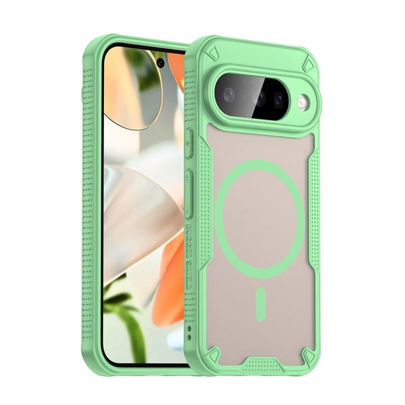 ShellTech Magnetic Case For Google Pixel 10 6.3", MagSafe Compatible, Translucent Matte Frosted Slim Shockproof Protective Cover Drop Protection Phone Case,Green