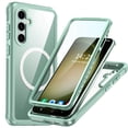 thumbnail image 1 of ShellTech Magnetic Case for Samsung Galaxy S23 FE,Compatible with Mag-Safe Double-Sided 360 Degree Full Body Built-in Screen Protection Case Shockproof Rubber Cover,Green, 1 of 4
