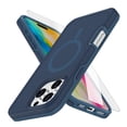 thumbnail image 1 of ShellTech Magnetic Case with Tempered Glass Screen Protector for iPhone 16 Pro Max,Shockproof Silicone +PC Case Compatible with MagSafe Back Cover for iPhone 16 Pro Max,Darkblue, 1 of 5