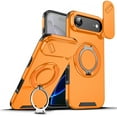 thumbnail image 1 of ShellTech Magnetic Case for iPhone 17 Air,Shockproof TPU+PC Rotating Ring Holder Kickstand Military Drop Protection Cover,Orange, 1 of 5