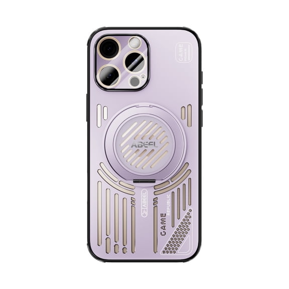 ShellTech Magnetic Case for iPhone 13 Pro, Full Camera Lens Protector Cover, [Compatible with MagSafe] Rotating Alloy Metal Ring Holder Kickstand, Shockproof Heat Dissipation Phone Shell,Purple