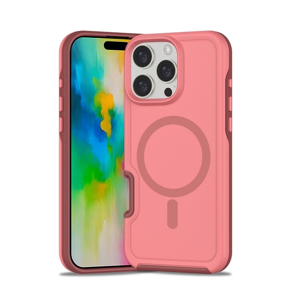 ShellTech Magnetic Phone Case for iPhone 14 Pro, Shockproof Dropproof Heavy Duty Protection Full Body Rugged Slim & Tough Durable Cover for Women Girls, Compatible with Magsafe,Darkpink