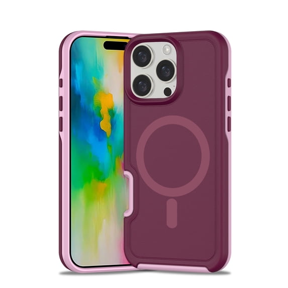 ShellTech Magnetic Phone Case for iPhone 14 Pro, Shockproof Dropproof Heavy Duty Protection Full Body Rugged Slim & Tough Durable Cover for Women Girls, Compatible with Magsafe,Winered
