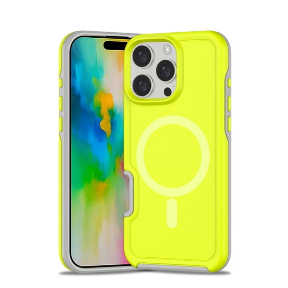 ShellTech Magnetic Phone Case for iPhone 14 Pro, Shockproof Dropproof Heavy Duty Protection Full Body Rugged Slim & Tough Durable Cover for Women Girls, Compatible with Magsafe,Green