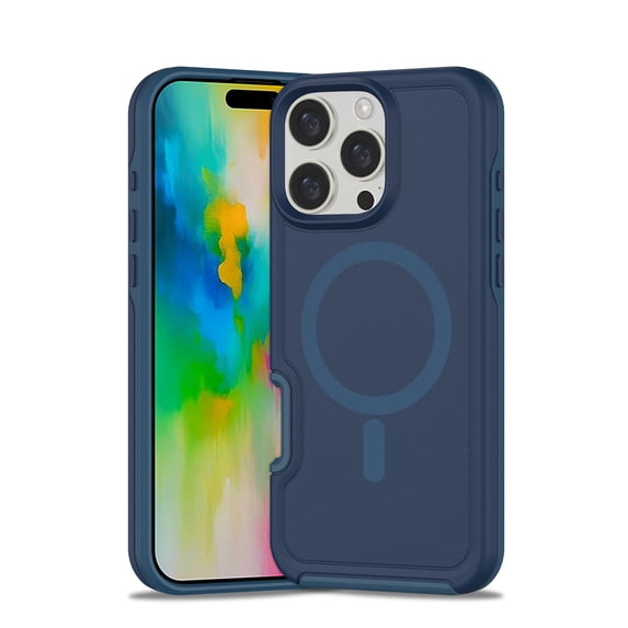 ShellTech Magnetic Phone Case for iPhone 15 Plus, Shockproof Dropproof Heavy Duty Protection Full Body Rugged Slim & Tough Durable Cover for Women Girls, Compatible with Magsafe,Inkblue