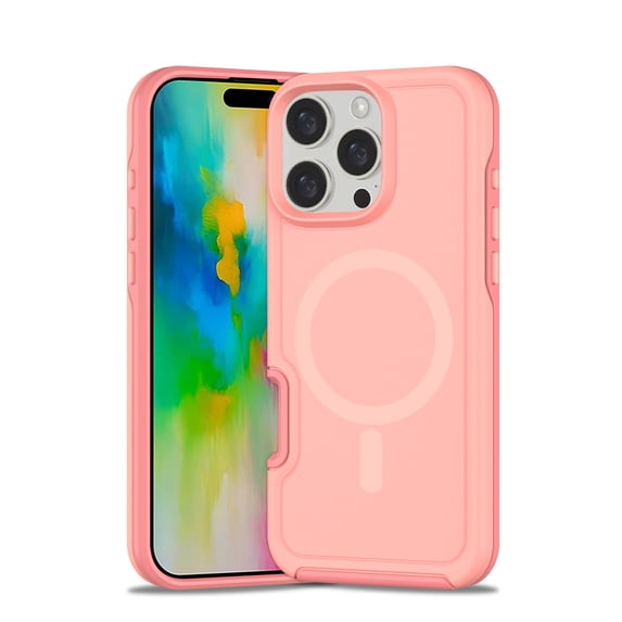 ShellTech Magnetic Phone Case for iPhone 15, Shockproof Dropproof Heavy Duty Protection Full Body Rugged Slim & Tough Durable Cover for Women Girls, Compatible with Magsafe,Pink