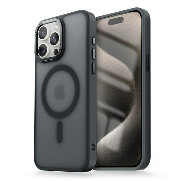 ShellTech Magnetic Protective Case Cover For Apple iPhone 16e Shock-Absorbent PC+TPU Back Cover Anti-Scratch Anti-Fingerprint Matte Non-Slip Wireless Charging Dust Proof,Black
