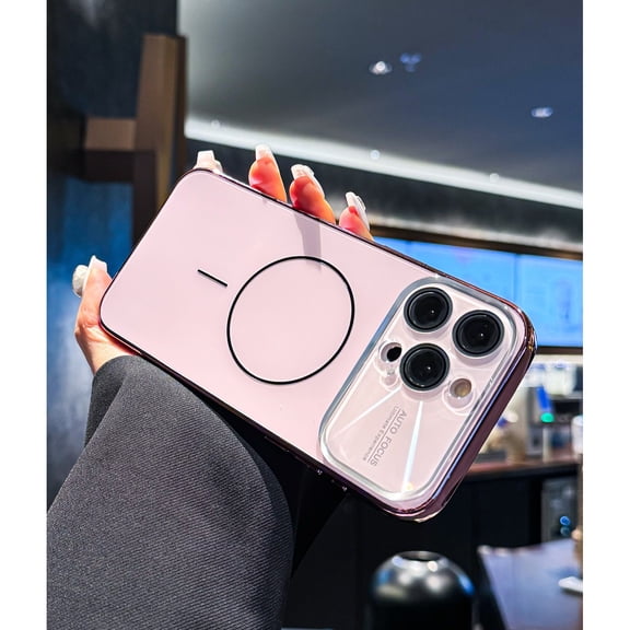 ShellTech Magnetic Shockproof Protective Case Cover with Camera Lens Protector, Anti-Scratch, Anti-Fingerprint, Dust/Dirt Proof PC+TPU Back Cover for Apple iPhone 13 Pro,Pink