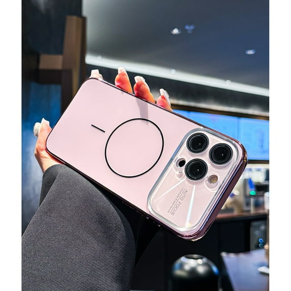 ShellTech Magnetic Shockproof Protective Case Cover with Camera Lens Protector, Anti-Scratch, Anti-Fingerprint, Dust/Dirt Proof PC+TPU Back Cover for Apple iPhone 12 Pro,Pink