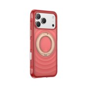 ShellTech Magnetic Stand Case For iPhone 17 Pro Max, Compatible with Magsafe 360  Rotatable Kickstand Ring Holder, Shockproof Four Corners Drop Protection Matte Slim Cell Phone Cover,Red