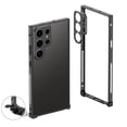 thumbnail image 1 of ShellTech Metal Bumper Frame Case Compatible with Samsung Galaxy S23 Ultra, Luxury Premium Aluminum Alloy Shockproof Bumper Frame with Lens Protector,Black, 1 of 10