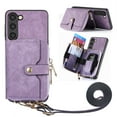 thumbnail image 1 of ShellTech Mobile Cover, For Samsung Galaxy A13 4G Case Premium PU Leather Wallet Phone Case Protective Shockproof Cover Zipper Wallet Phone Case,Purple, 1 of 11