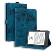 ShellTech Pattern Case for Kindle Paperwhite 12th Generation 7-inch 2024, Kindle Colorsoft Signature Edition Magnetic Leather Card Slot Wallet Case Kickstand Flip Shockproof Cover,Blue
