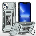 thumbnail image 1 of ShellTech Phone Case For iPhone 14 Plus Case with Slide Camera Cover, with Finger Ring Holder Stand, fit Magnetic Car Mount, for iPhone 14 Plus,Gray, 1 of 7