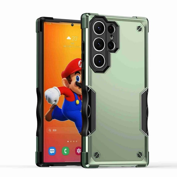 ShellTech Phone Case for Samsung Galaxy S23 Ultra Case, Military Grade Hard PC and TPU Double Protective Case Cover, Fashion Heavy Duty Shockproof Full Protection Phone Case,Green