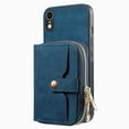 thumbnail image 1 of ShellTech Phone Case for iPhone xr Zipper Wallet Cover with Credit Card Holder Slot Shoulder Crossbody Strap Cell Women Girls Men,Blue, 1 of 14