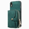 thumbnail image 1 of ShellTech Phone Case for iPhone xr Zipper Wallet Cover with Credit Card Holder Slot Shoulder Crossbody Strap Cell Women Girls Men,Green, 1 of 12