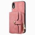 thumbnail image 1 of ShellTech Phone Case for iPhone xr Zipper Wallet Cover with Credit Card Holder Slot Shoulder Crossbody Strap Cell Women Girls Men,Pink, 1 of 16
