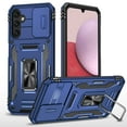 thumbnail image 1 of ShellTech for Samsung Galaxy A14 5G Case with Slide Camera Cover Protection,Shockproof Armor Rugged Hybrid Ring Kickstand Magnetic Heavy Duty Phone Cover Case, Navyblue, 1 of 7