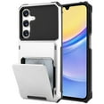 thumbnail image 1 of ShellTech for Samsung Galaxy A15 5G Case Wallet 5 Credit Card Holder ID Slot Flip Cover Wallet Case Back Pocket Dual Layer Protective Hard Shell TPU Rubber Bumper Armor Cover for Galaxy A15, White, 1 of 6
