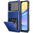 thumbnail image 1 of ShellTech for Samsung Galaxy A15 5G Case Wallet 5 Credit Card Holder ID Slot Flip Cover Wallet Case Back Pocket Dual Layer Protective Hard Shell TPU Rubber Bumper Armor Cover for Galaxy A15, Blue, 1 of 6