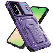 ShellTech for Samsung Galaxy A26 5G PC+TPU Phone Case with Kickstand, Slide Camera Cover, Double-Layer Military Grade Heavy Duty Shockproof Rugged Anti-Scratch Protective Cover,Purple