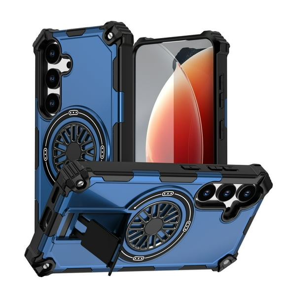 ShellTech for Samsung Galaxy A56 5G Magnetic Case, Built-in Hidden KickStand [Compatible with Mag-Safe] Slim Frosted Anti Fall Shockproof Protective Cover,Blue