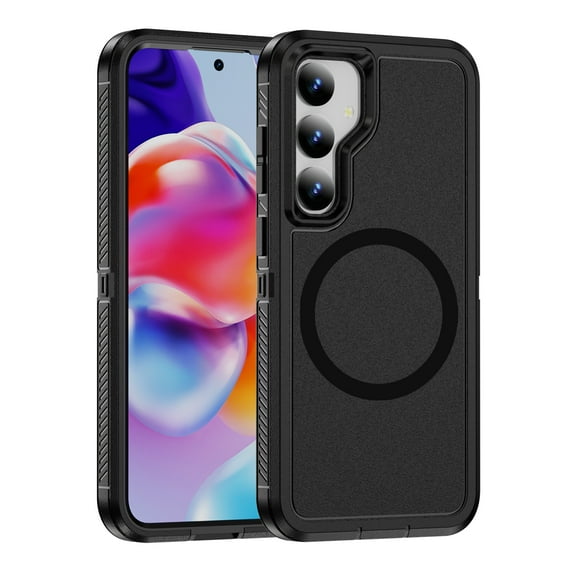 ShellTech for Samsung Galaxy S24 Magnetic Case Compatible with Magsafe Dual Layer Military-Grade Protection Heavy Duty Shockproof Rugged Protective Cover for Samsung S24,B